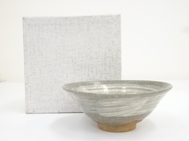 JAPANESE TEA CEREMONY / TEA BOWL CHAWAN / BRUSH MARKS BY YOSHIZO ASAMI 